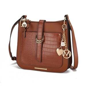 NEW MKF COLLECTION women's kiltienne crossbody handbag in cognac